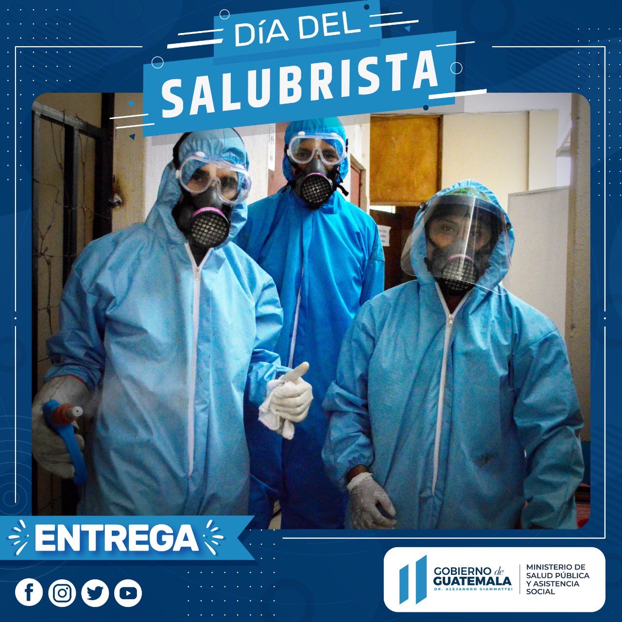 Presidente Alejandro Giammattei reconoce labor de salubristas en su día