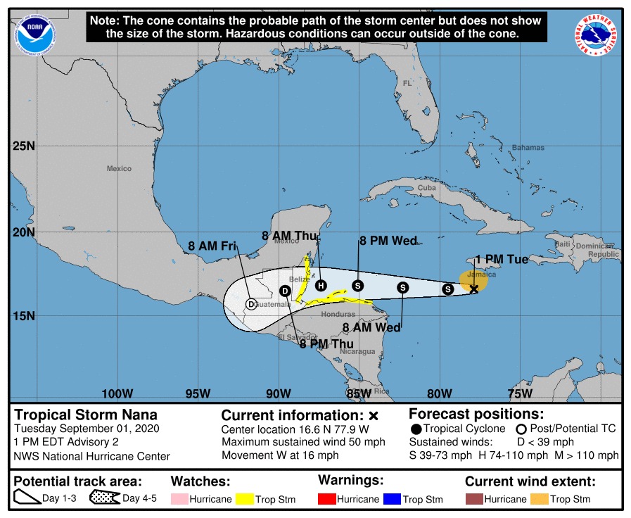 Monitorean formación de tormenta tropical Nana en el Caribe