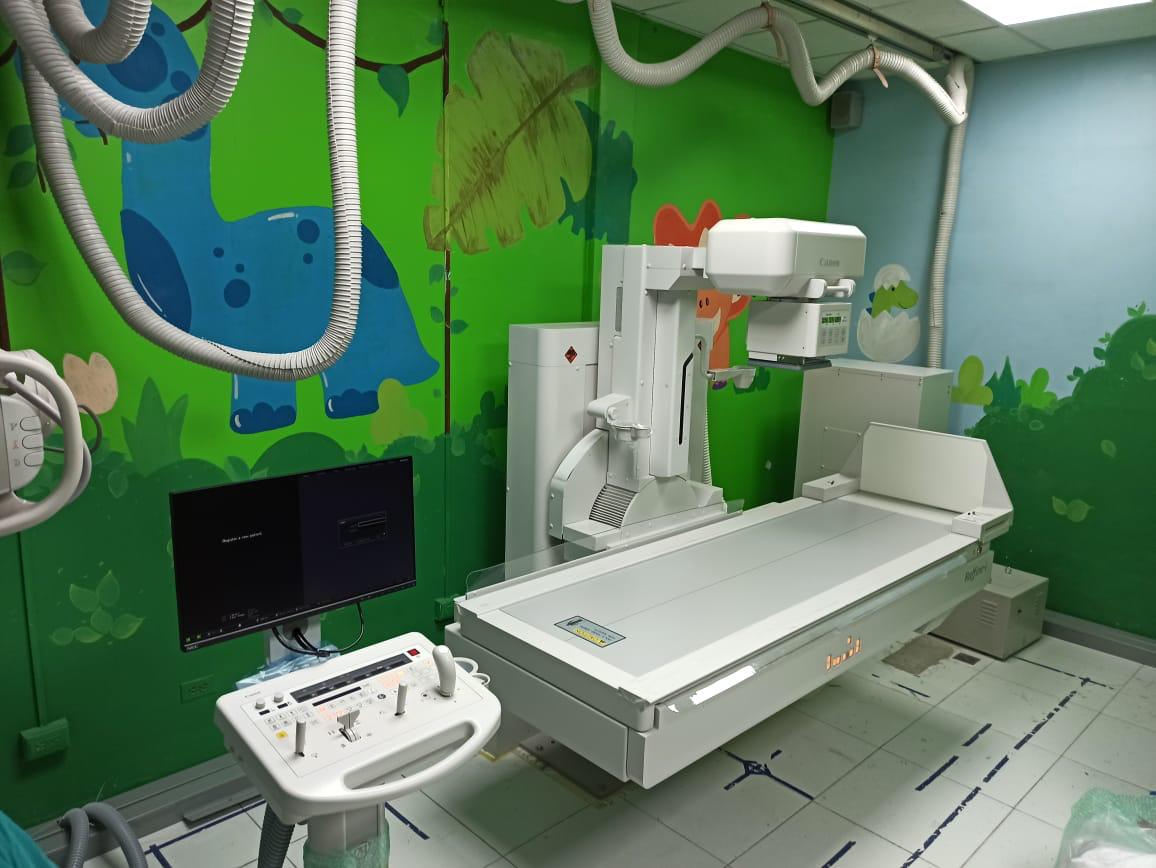 La sala con el equipo instalado en el área de pediatría.