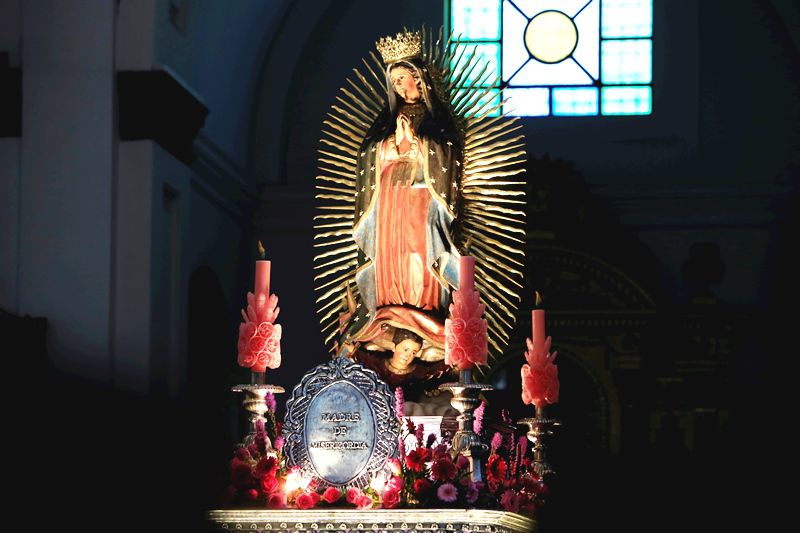 Virgen de Guadalupe, en el santuario de la zona 1 de la ciudad capital./Foto: DCA.