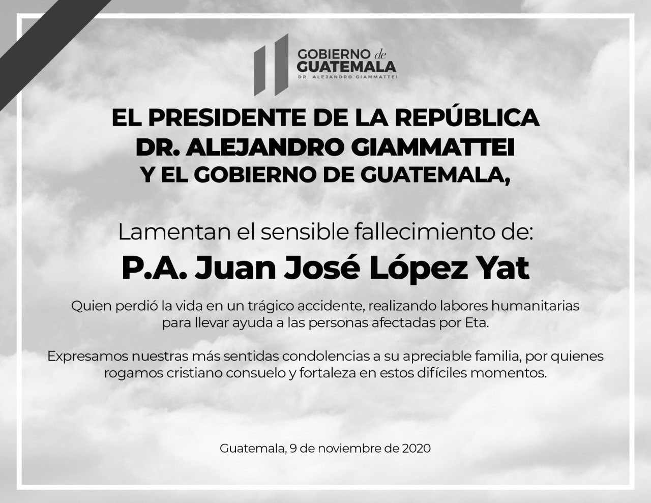 Presidente lamenta trágico fallecimiento de piloto que trasladaba ayuda humanitaria