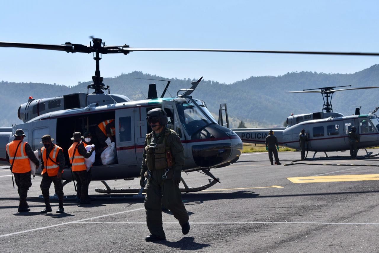 Helicópteros de Gobernación han trasladado más de 57 mil libras de ayuda para damnificados