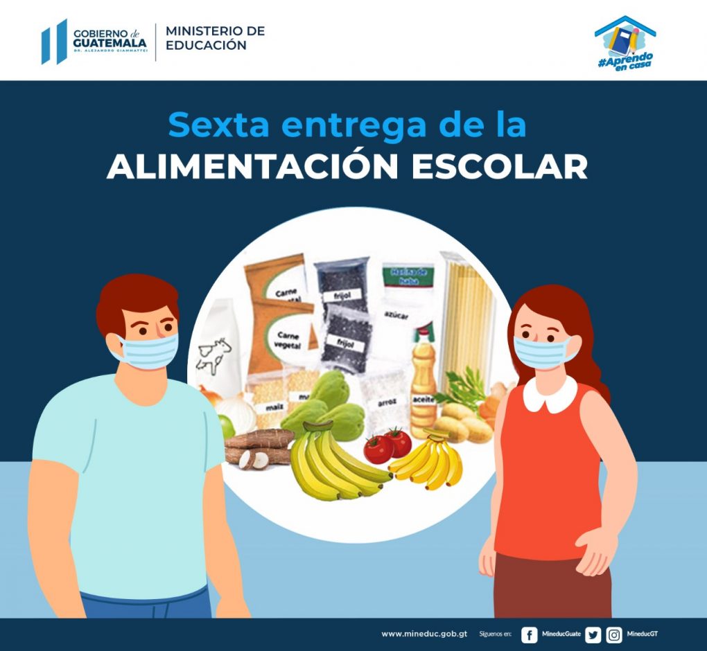 Cuáles son las cuatro opciones de bolsas de alimentación escolar que se brindarán durante sexta entrega