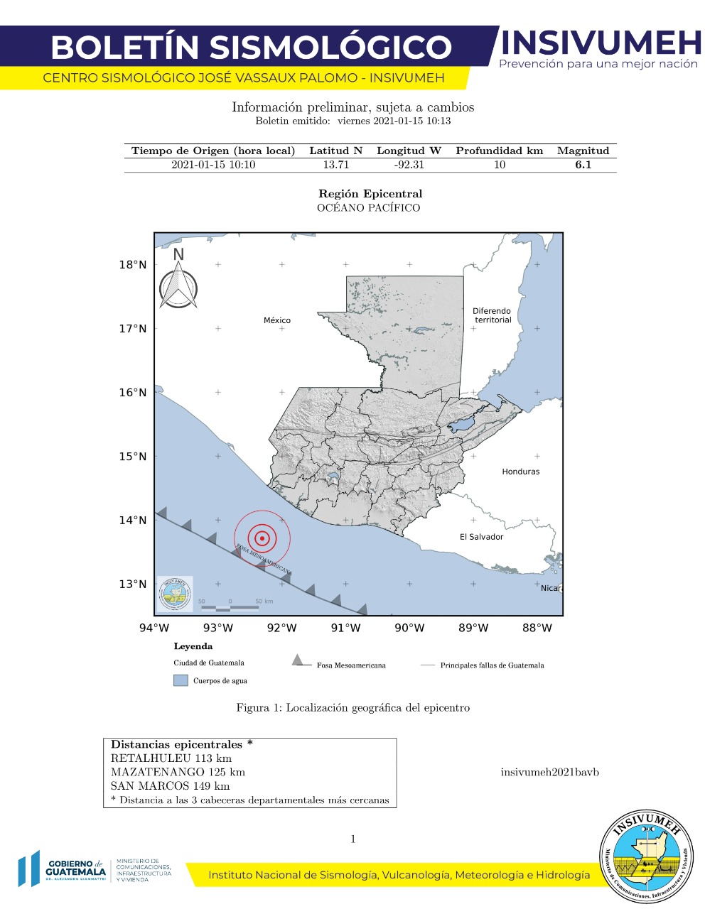 Sismo de magnitud 6,1 remece el territorio guatemalteco