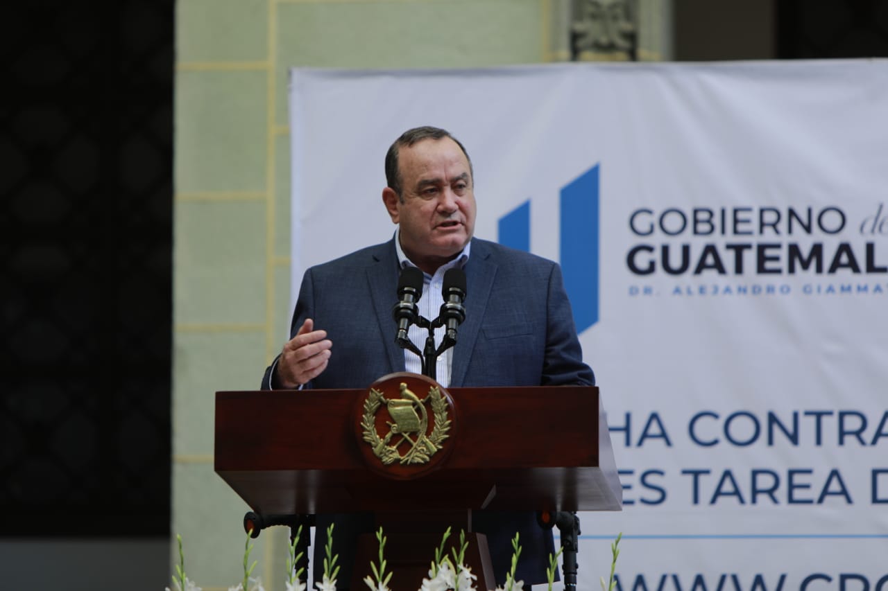 Presidente Alejandro Giammattei, en presentación de Primer Informe Anual de la Comisión Contra la Corrupción