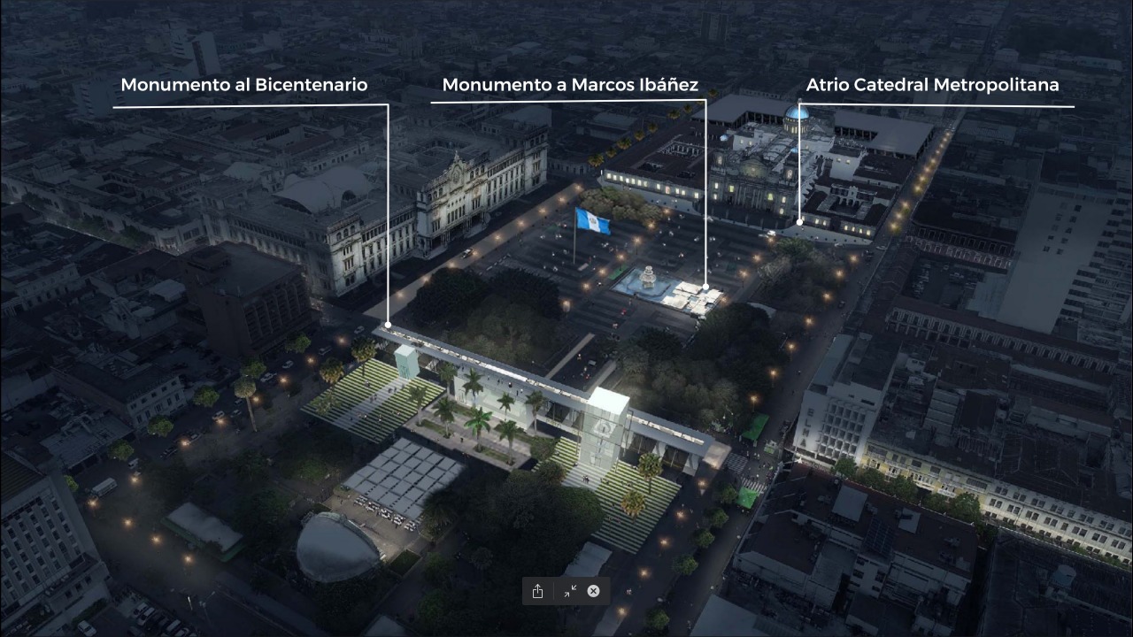 Bicentenario: Plaza de la Constitución de Guatemala se iluminará el 15 de septiembre