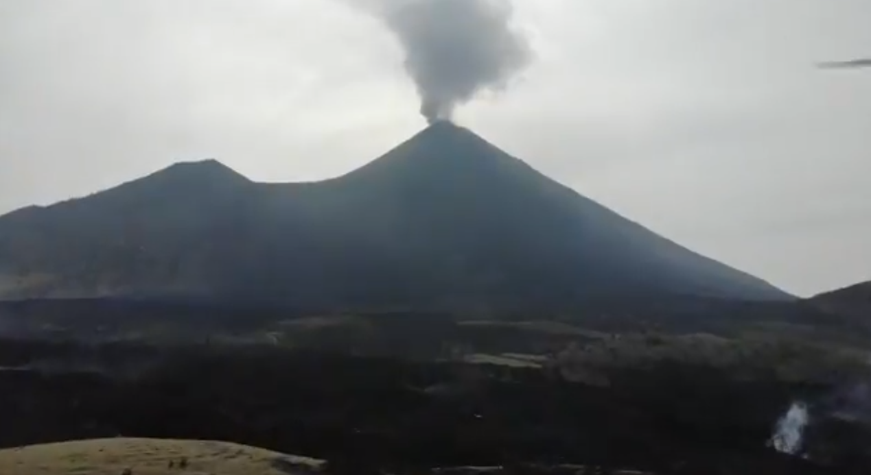 Conred informa de la actividad del volcán de Pacaya.