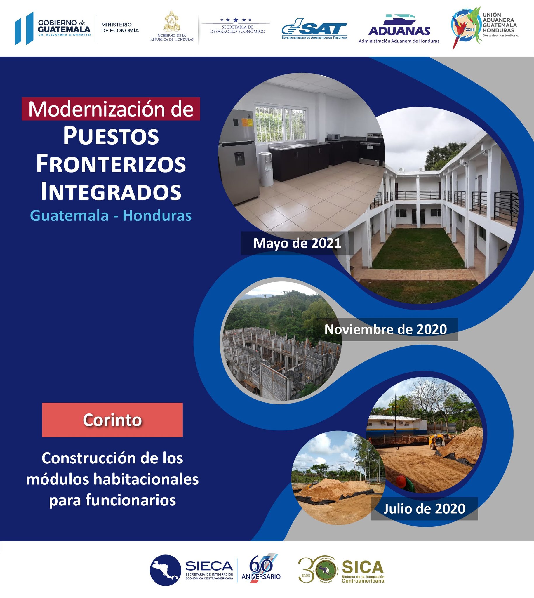 Inaugurarán módulos habitacionales en puesto fronterizo Guatemala-Honduras