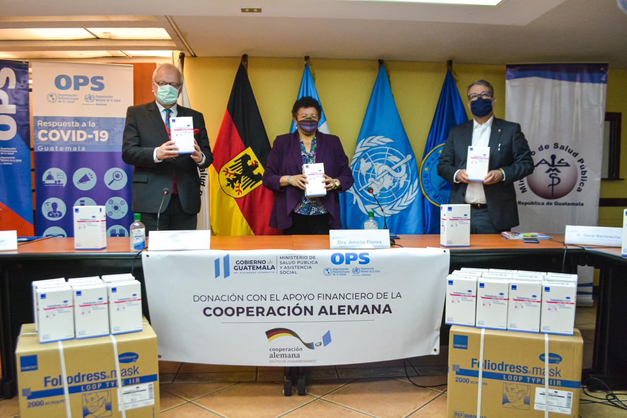 Alemania y Corea donan mascarillas para personal médico de Guatemala
