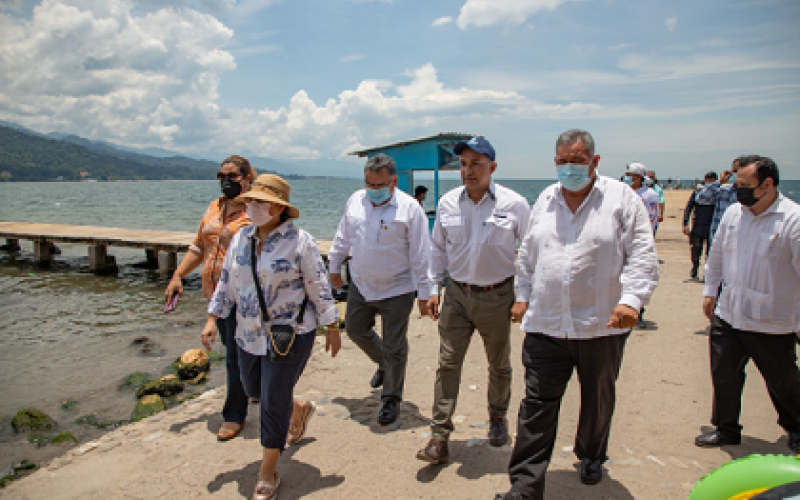 Autoridades de Guatemala y Honduras realizaron recorrido en cercanías del río Motagua.