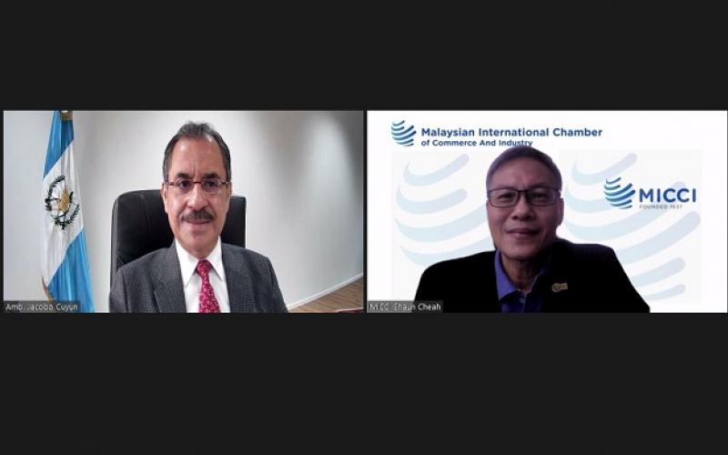 La reunión virtual entre Guatemala y Malasia, fue liderada por el embajador de Guatemala en Indonesia, Jacobo Cuyùn Salguero.