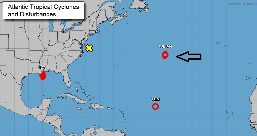 Se forma la tormenta tropical Julián en el Atlántico central