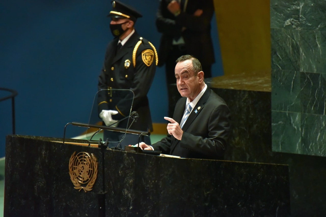Presidente Giammattei brinda discurso ante Asamblea General de la ONU