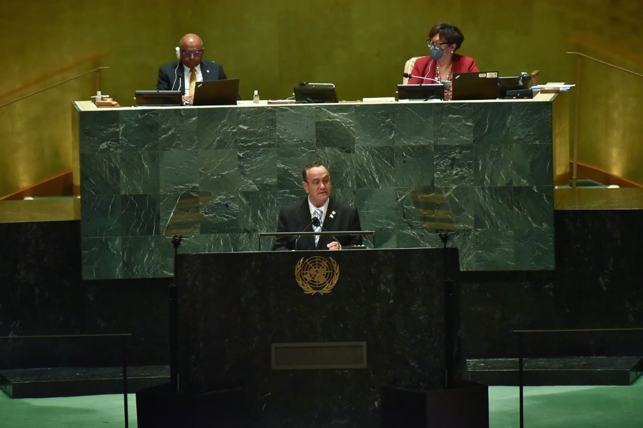Presidente Giammattei destaca en la ONU avances en muros de prosperidad