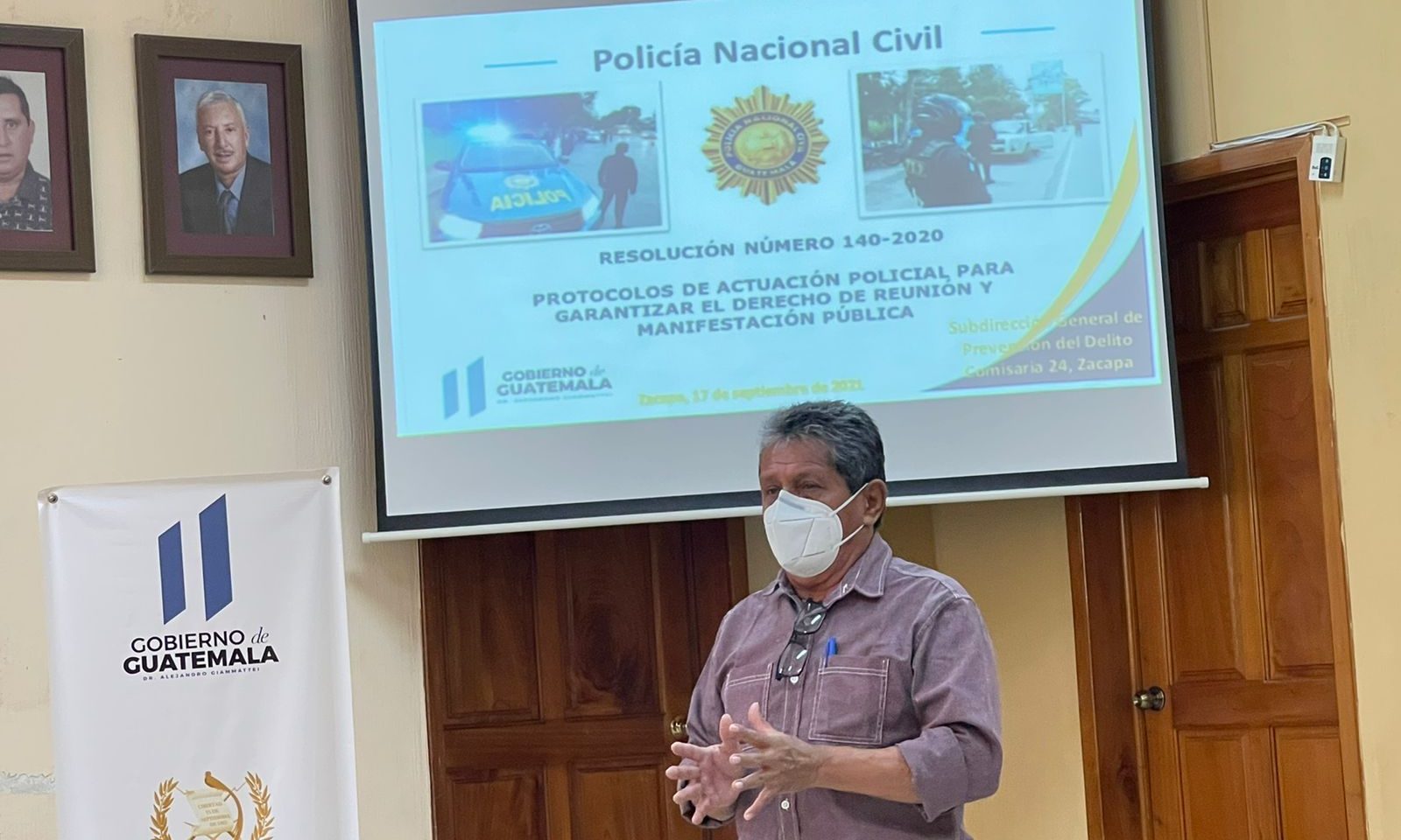 Zacapa: Presentan protocolos de actuación policial ante manifestaciones
