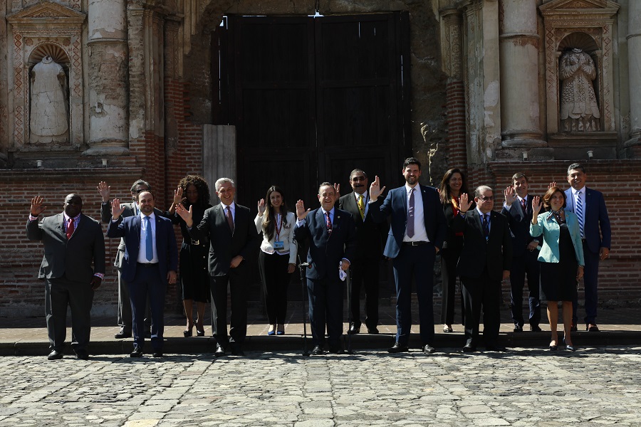 Presidente Alejandro Giammattei, al concluir la IV Reunión Anual de delegaciones del MIRPS.
