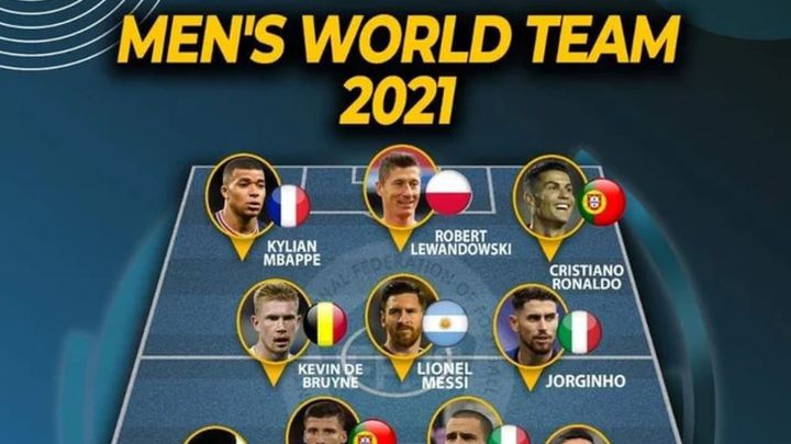 Messi, Cristiano, Lewandowski y Mbappé en el once del año