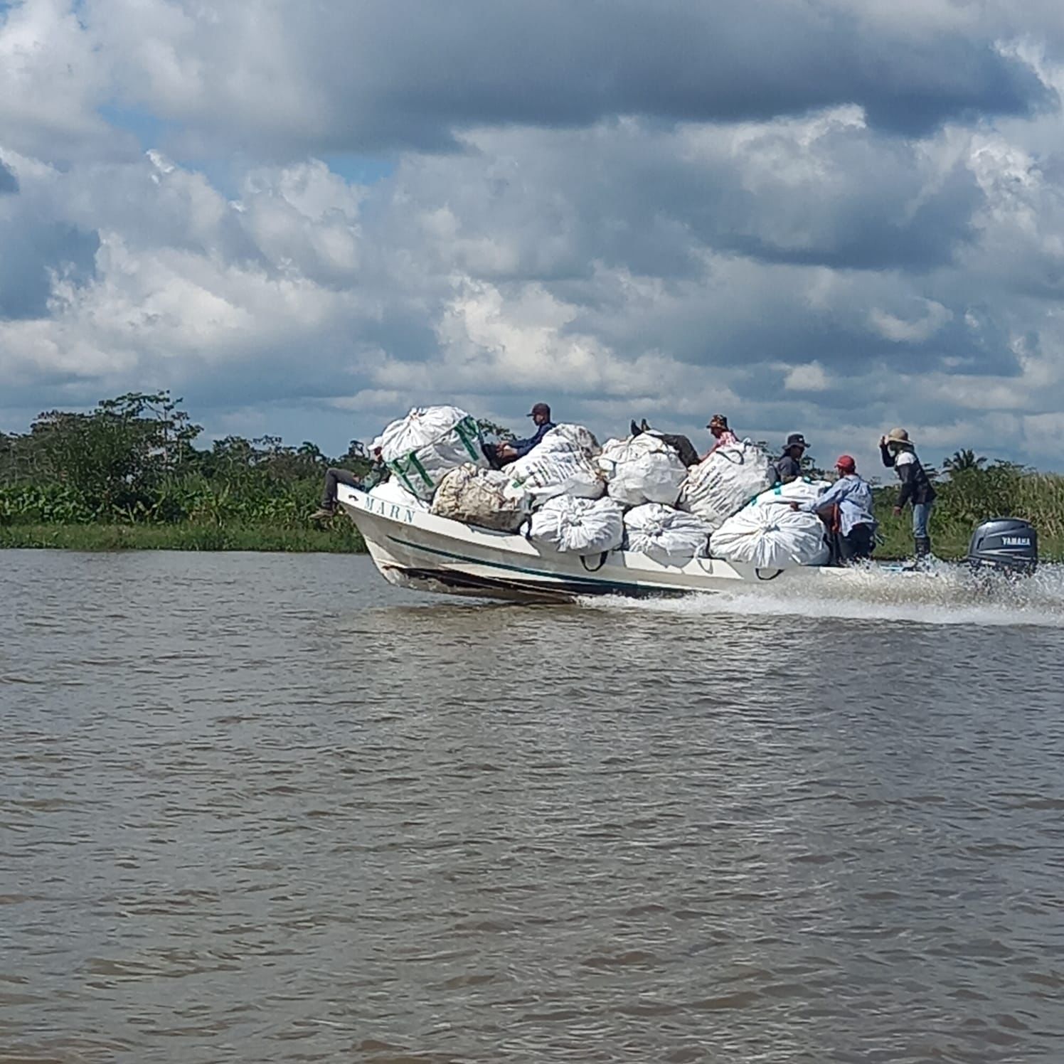 Personal del MARN trabaja para mantener el río Motagua libre de desechos sólidos