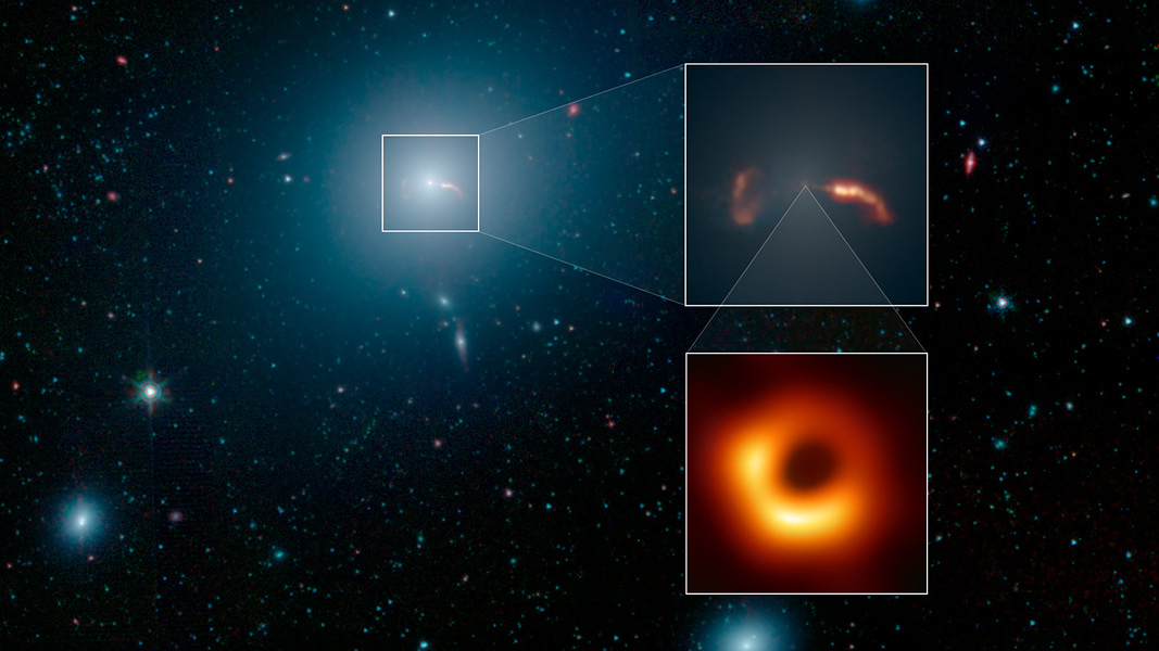 Chorro de material de la galaxia MS87 tiene estructura de doble hélice
