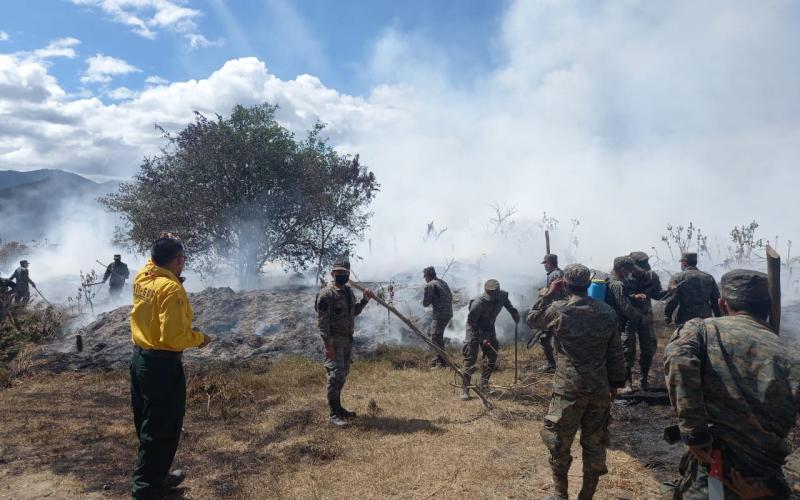 Entidades accionan contra los incendios forestales en Baja Verapaz