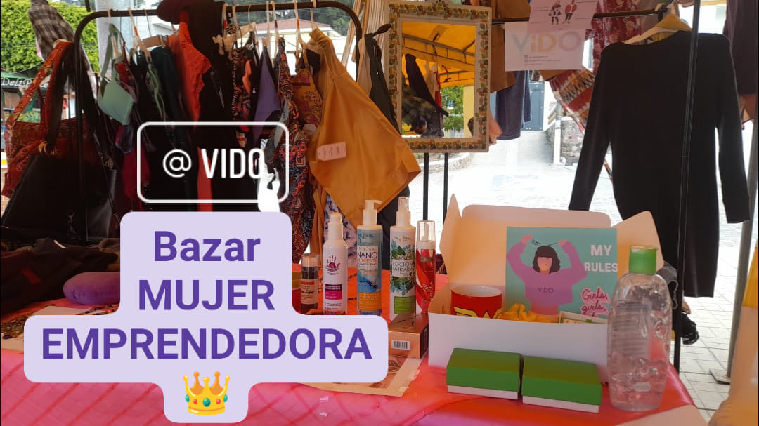 Mujeres emprendedoras promueven sus productos en bazares