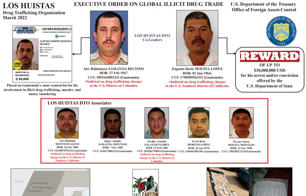 Trabajo conjunto entre Guatemala y Estados Unidos permitió sanciones en dicha nación norteamericana de Los Huistas.