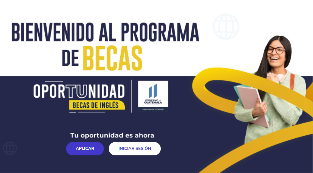 Portal para acceso a becas de ingles del Ministerio de Economía.