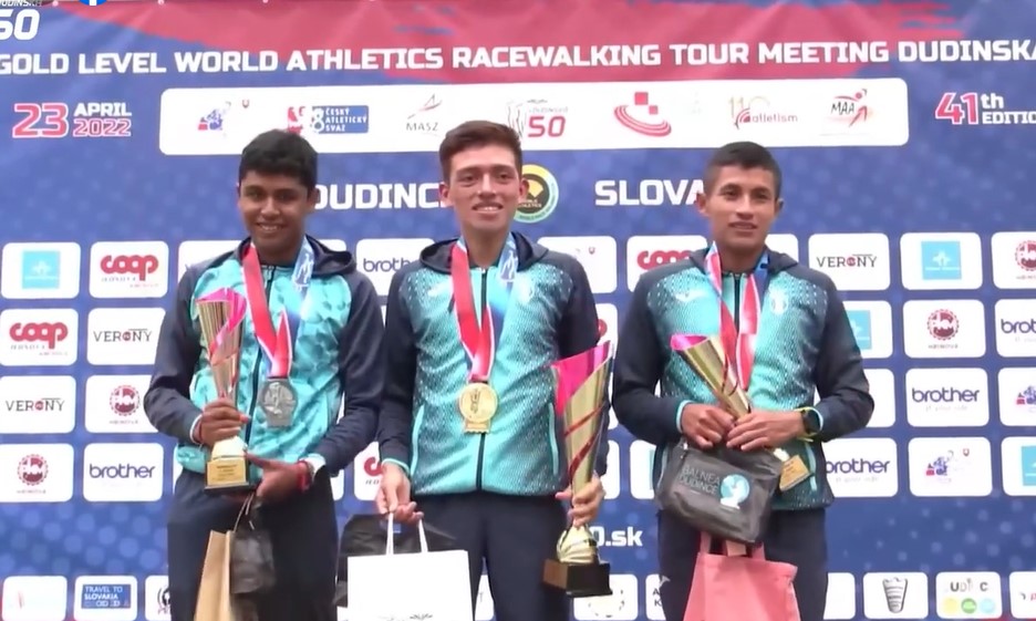 Marcha: Podio perfecto para Guatemala en los 20 kilómetros en Eslovaquia