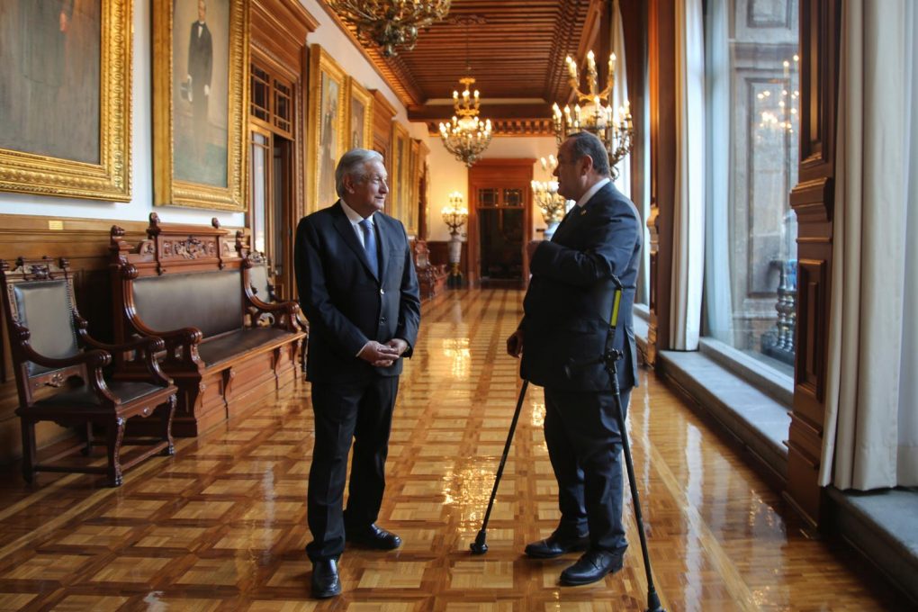 Reunión bilateral entre los presidentes de Guatemala y México en mayo del 2021.