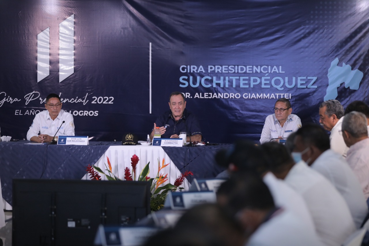 Gira presidencial: Suchitepéquez cuenta con más de 130 millones de quetzales para proyectos de desarrollo