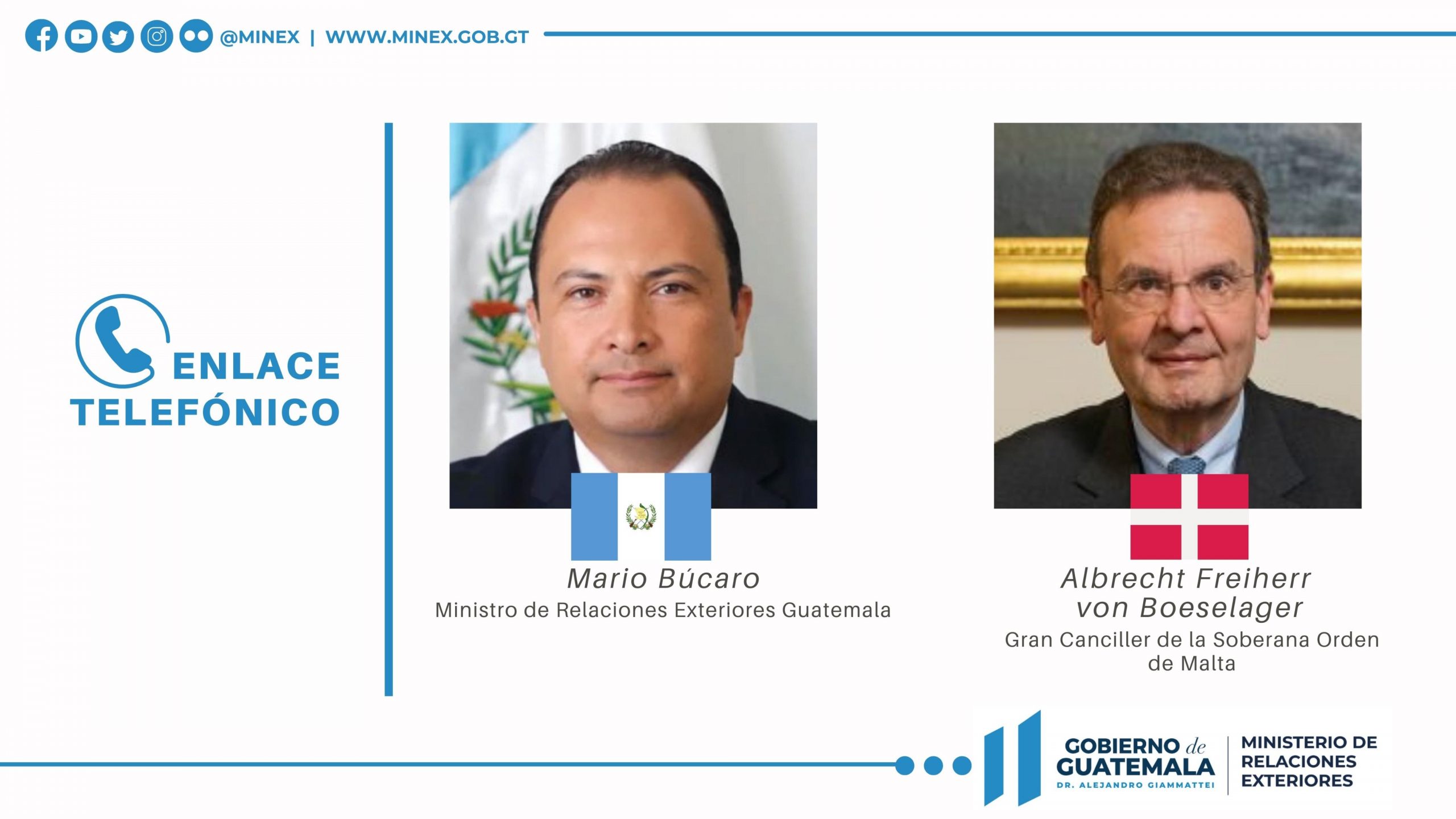 Cancilleres de Guatemala y la Soberana Orden de Malta sostienen diálogo bilateral
