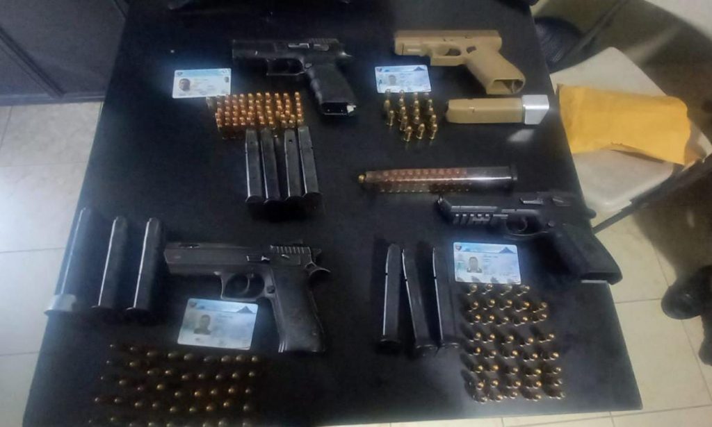 Armas incautadas por la PNC