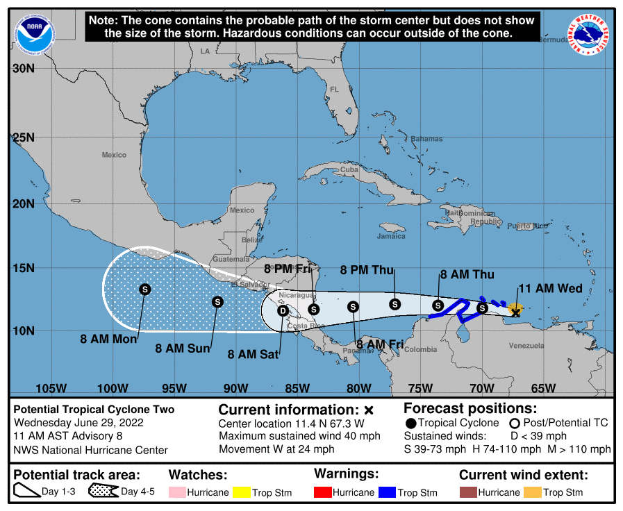 Monitorean ciclón tropical ubicado en las costas del norte de Venezuela