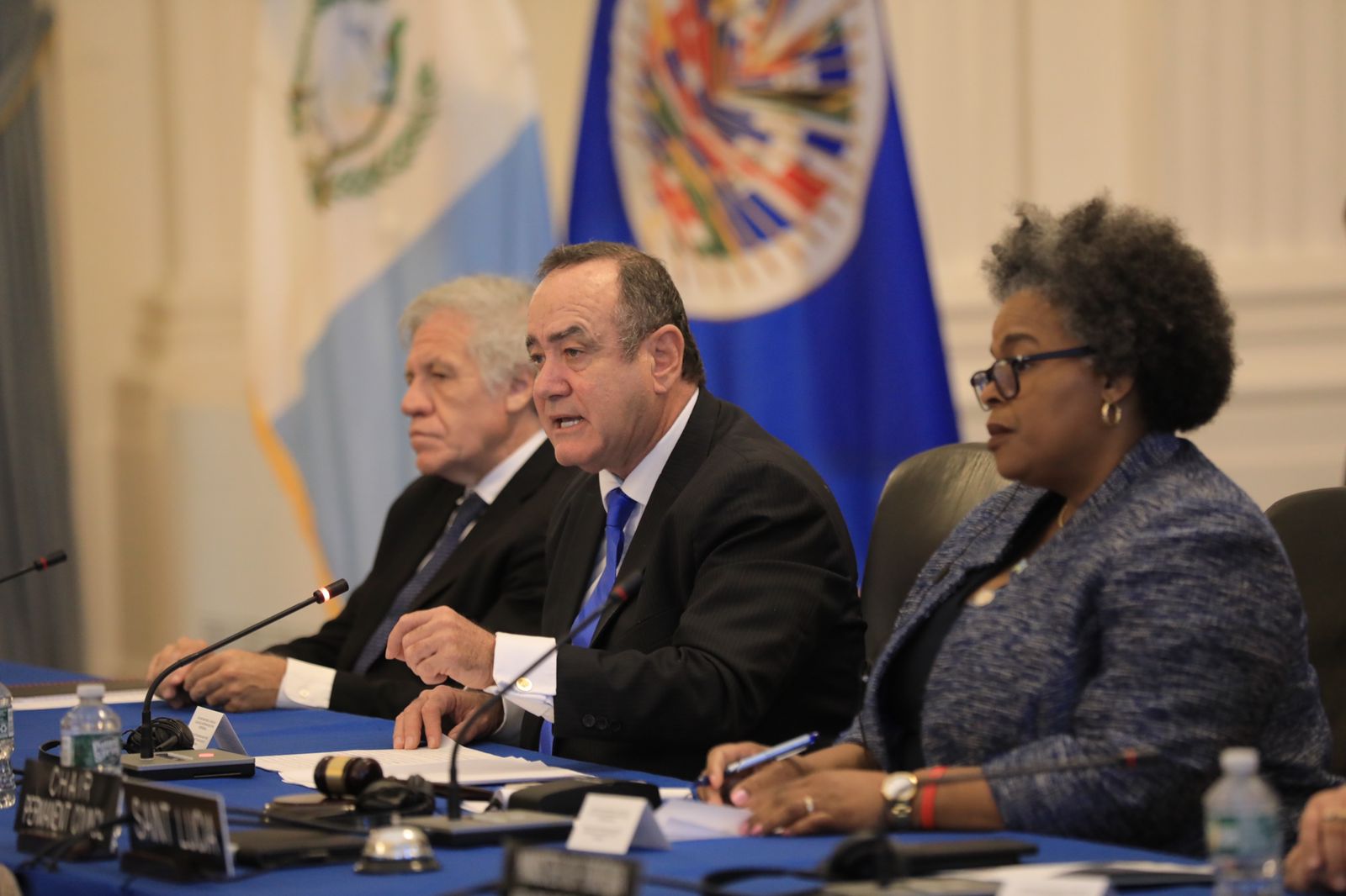 Presidente Alejandro Giammattei, en la sesión protocolar ante el Consejo Permanente de la OEA.