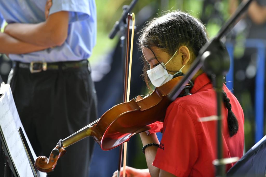 Mandatario valora apoyo a menores en el arte de la música