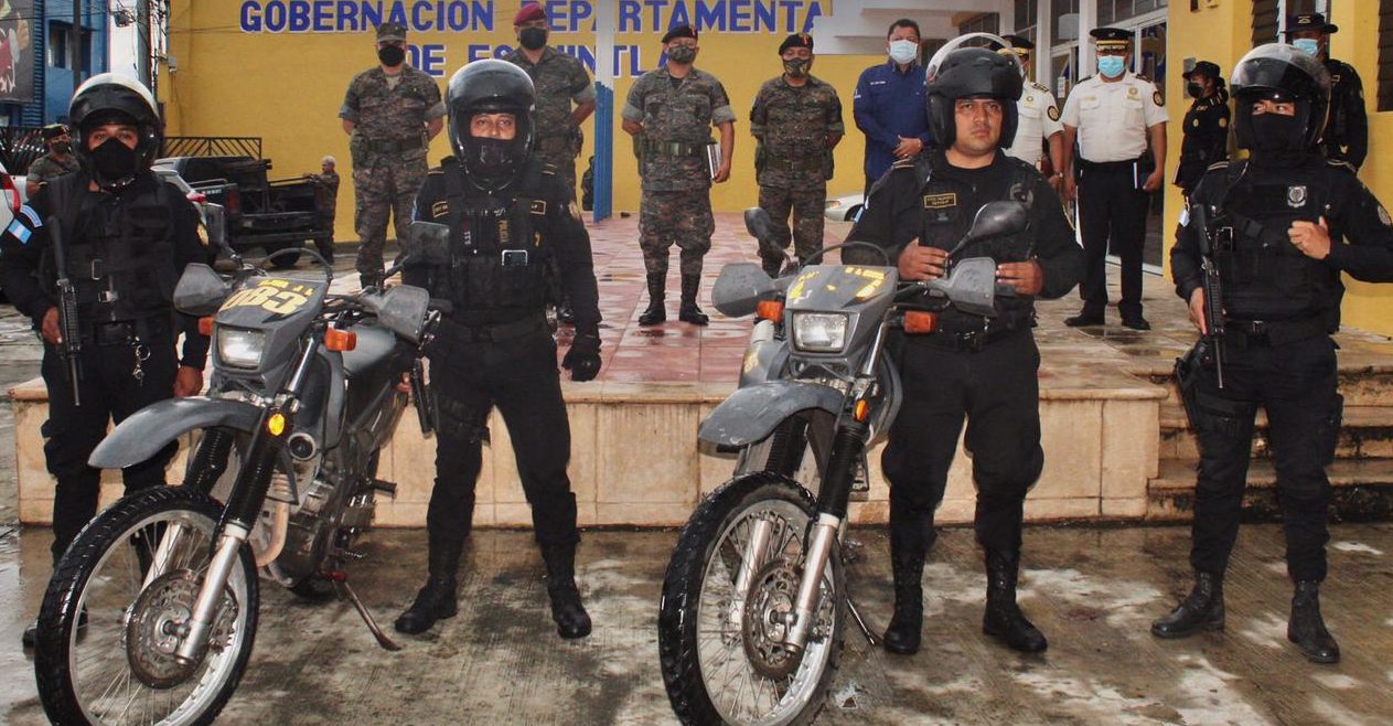 Elementos del Grupo de Reacción Inmediata Lobos refuerzan seguridad en Escuintla