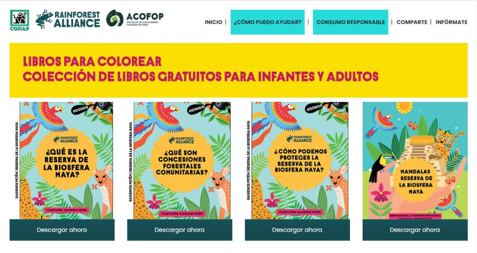 Promueven el cuidado ambiental de Petén con libros para colorear