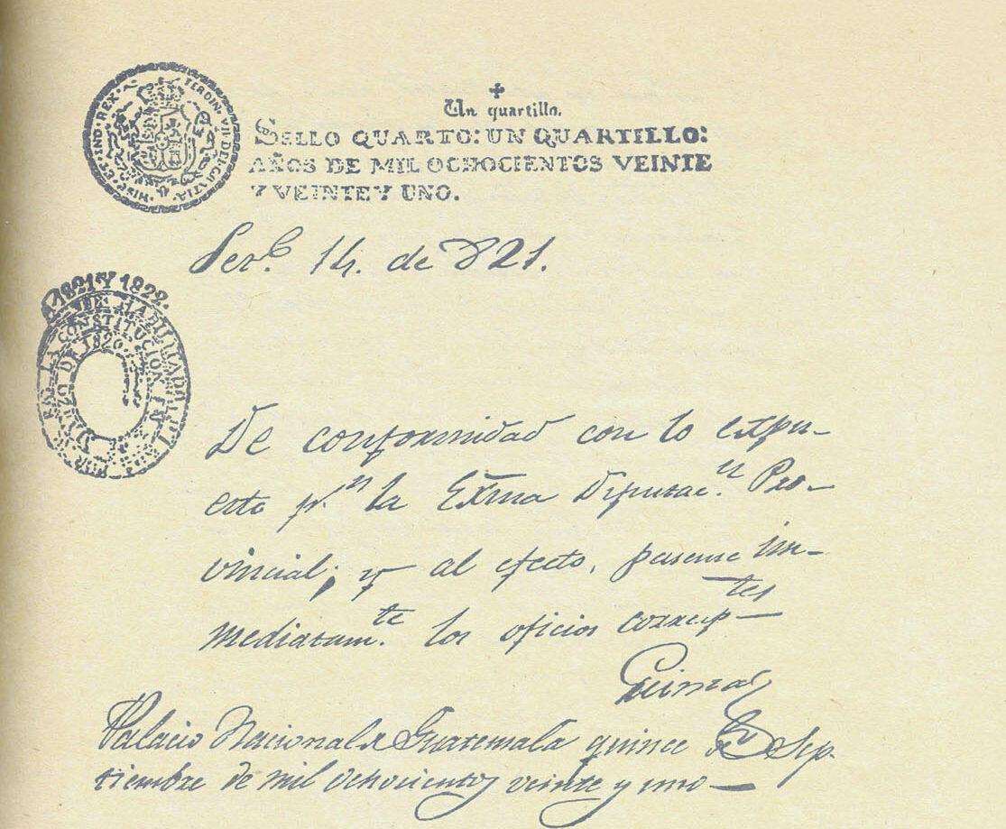 Así se firmó el Acta de Independencia de Guatemala