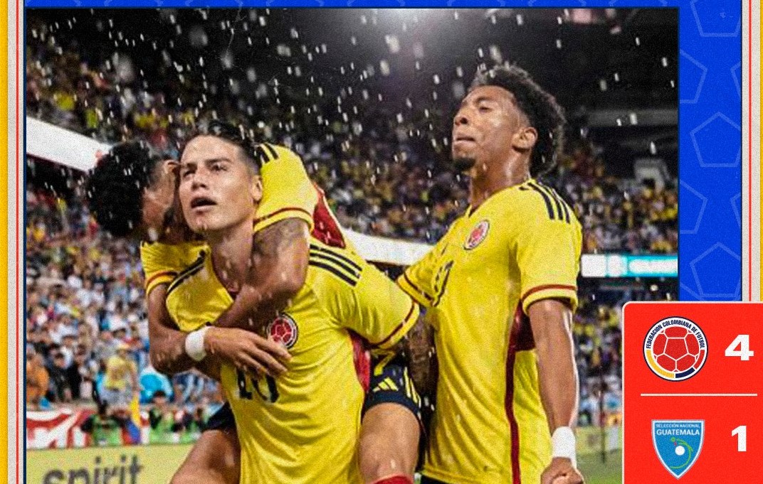 James Rodríguez inició la goleada de Colombia sobre Guatemala
