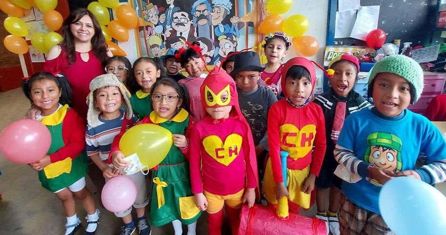 Con disfraces, estudiantes de preprimaria celebran Día del Niño en Totonicapán