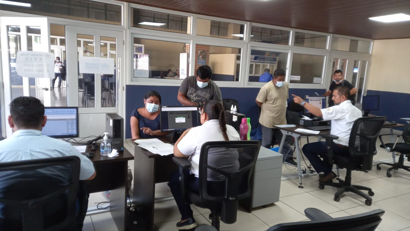 Atención a migrantes en Centro de Recepcion de retornados en San Marcos.