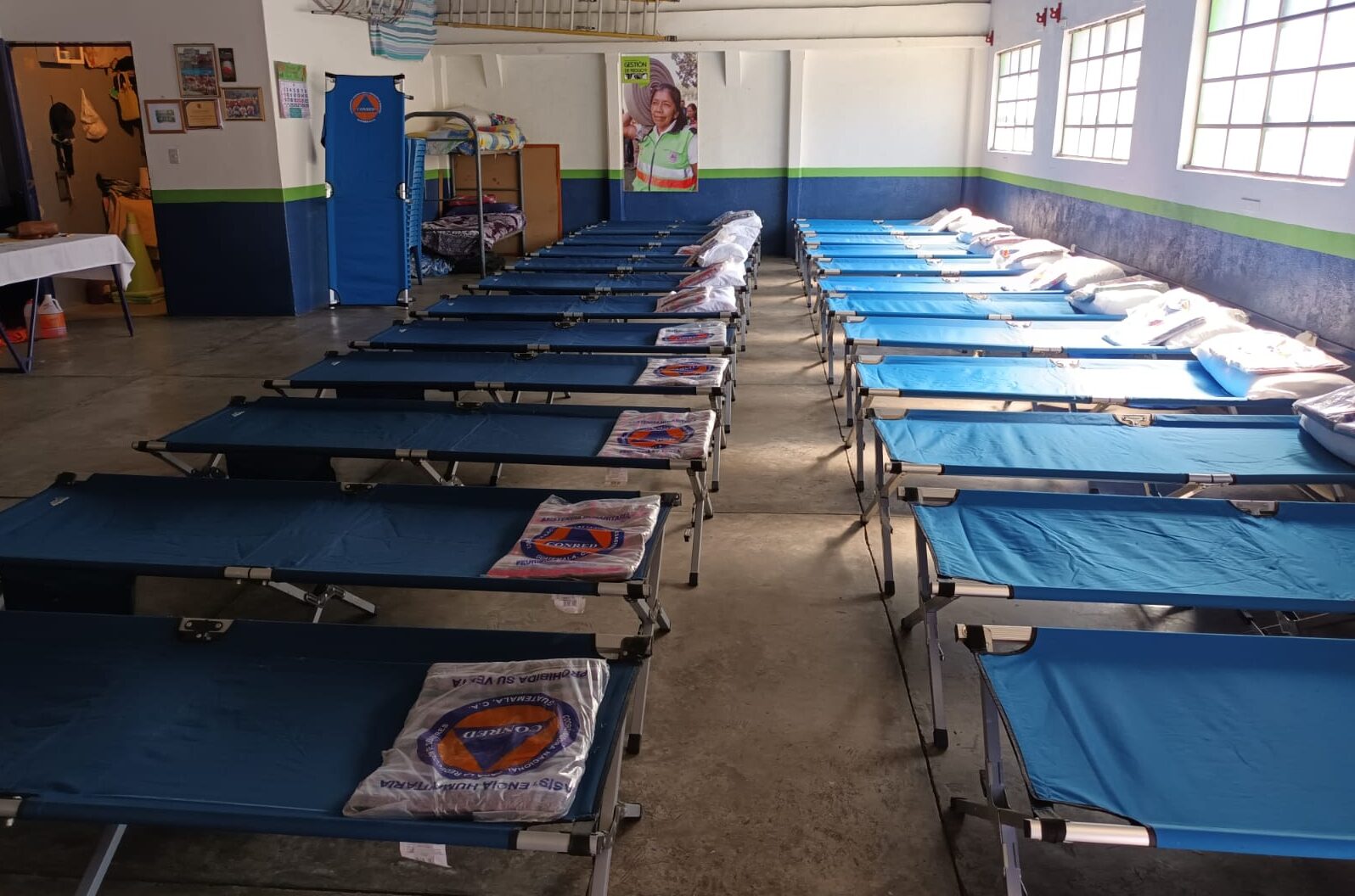 Albergue del barrio El Gallito está listo para la recepción de guatemaltecos. /Foto: Conred