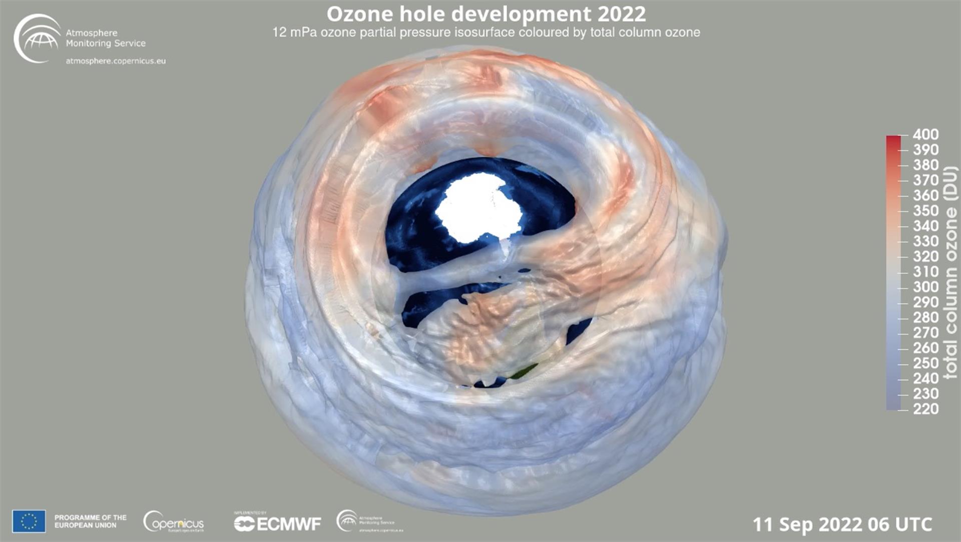 Agujero en capa de ozono sobre Antártida más persistente y grande entre 2020 y 2022