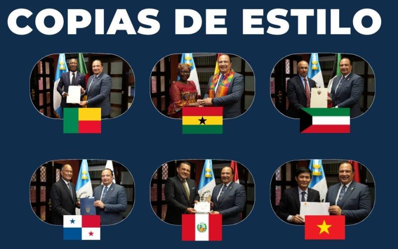 Seis embajadores presentan sus copias de estilo en Guatemala