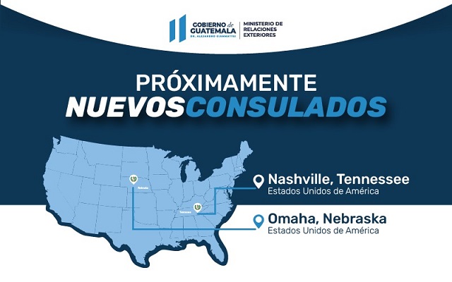Guatemala abrirá dos nuevos consulados en Estados Unidos.