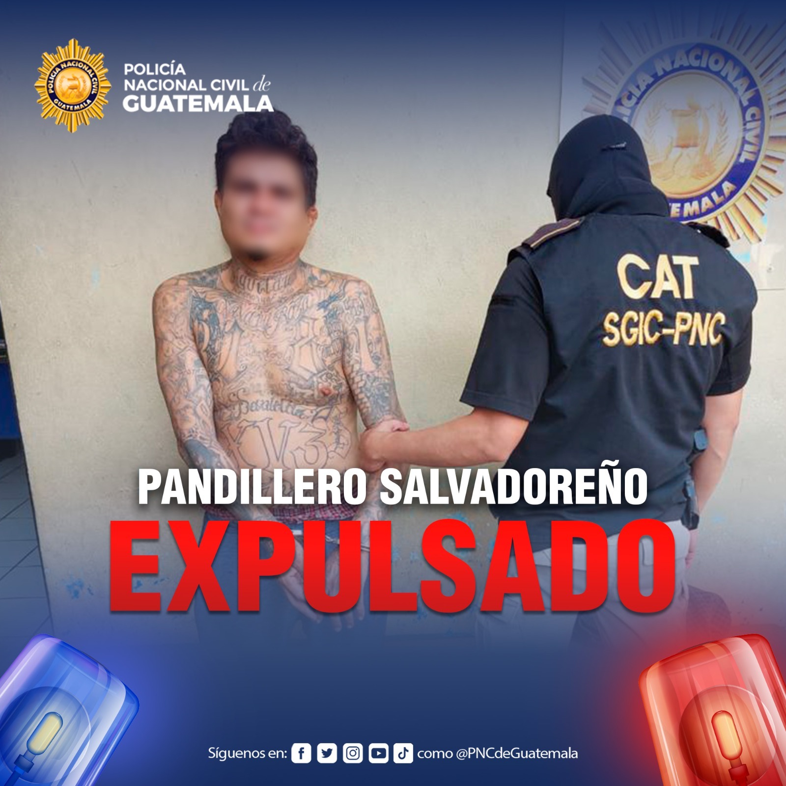 PNC expulsa a presunto marero salvadoreño