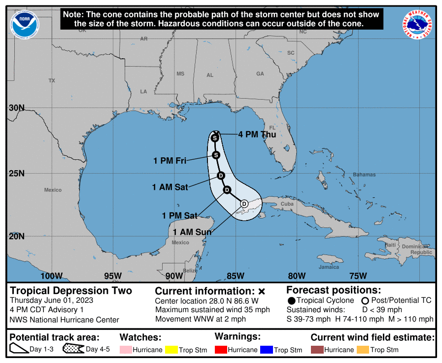 Se formó la depresión tropical Dos en el océano Atlántico.
