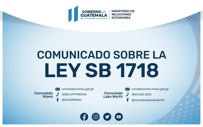 Gobierno de Guatemala informa a connacionales en Florida, EE. UU., sobre ley SB 1718