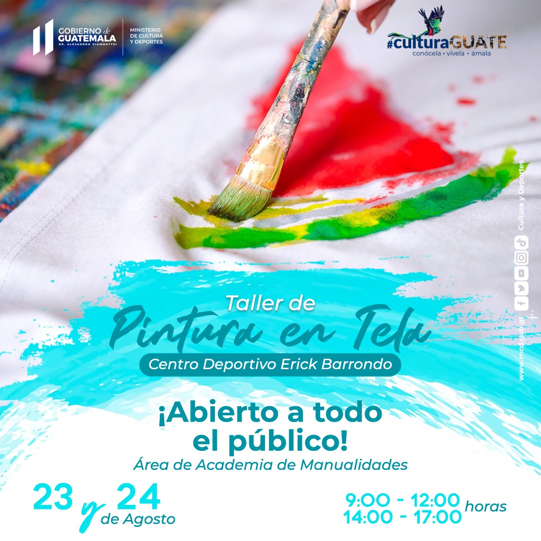 El MCD te invita a Taller de Pintura en Tela en el Centro Deportivo Erick Barrondo