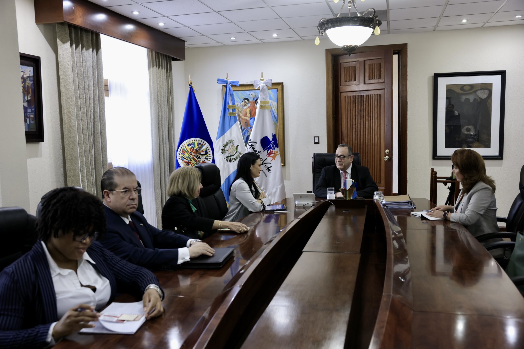 Presidente se reúne con delegación de la OEA que brinda acompañamiento al proceso de transición
